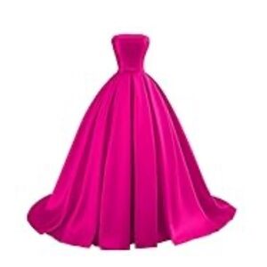 Strapless Satin Ball Gown Long Formal Pageant Prom Size Small Fits 0-6